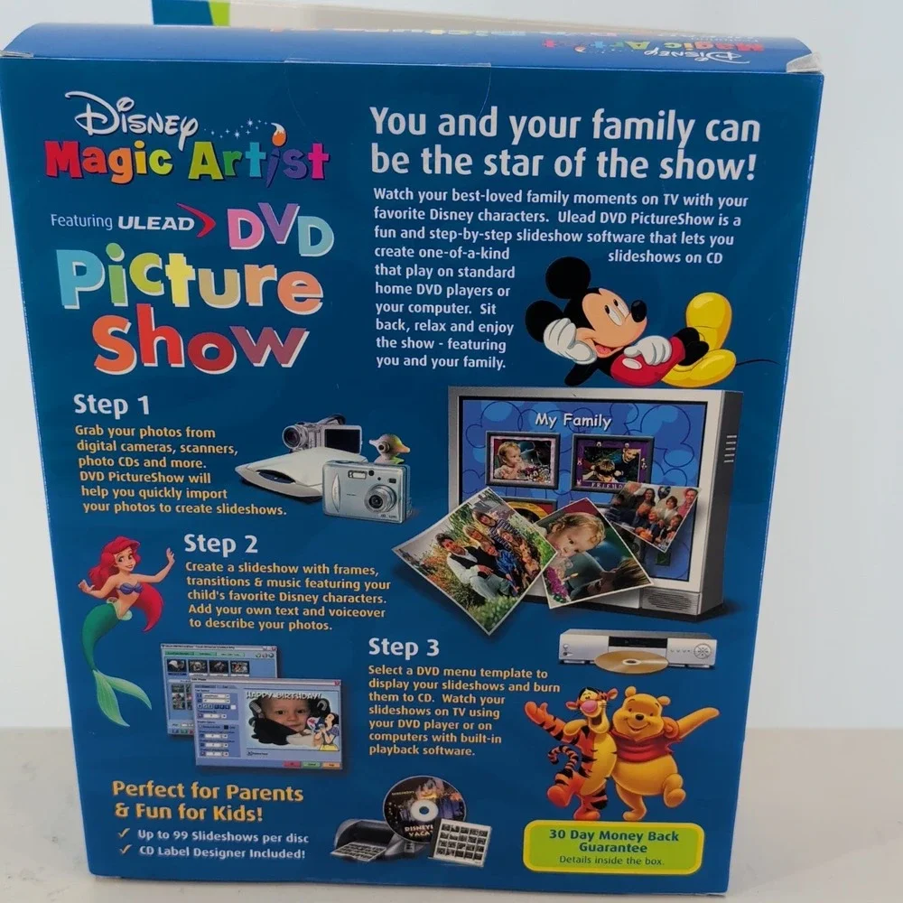 NWB Disney Magic Artist #968266 DVD Picture Show CD-Rom Win. 98‎ SE/ME/2000/XP